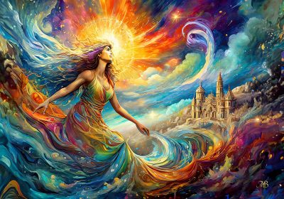 "Estasi Celestiale: La Giovane Donna nel Paradiso"